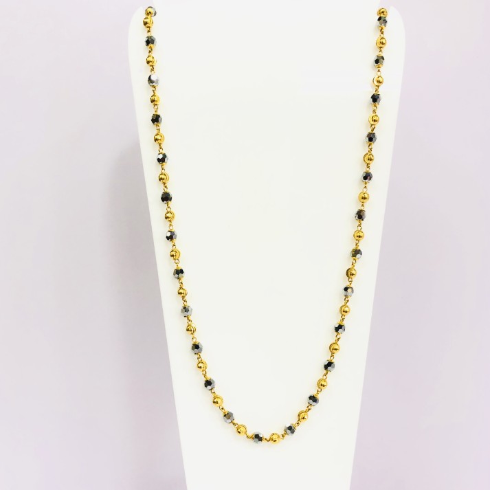 22kt, 916 HM, Yellow Gold, black crystal Chain Unisex JKC029