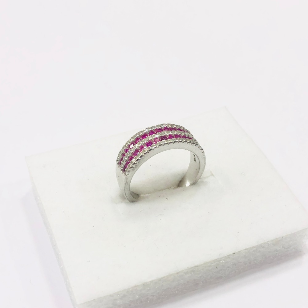 925 sterling silver pink diamonds Ring for women
