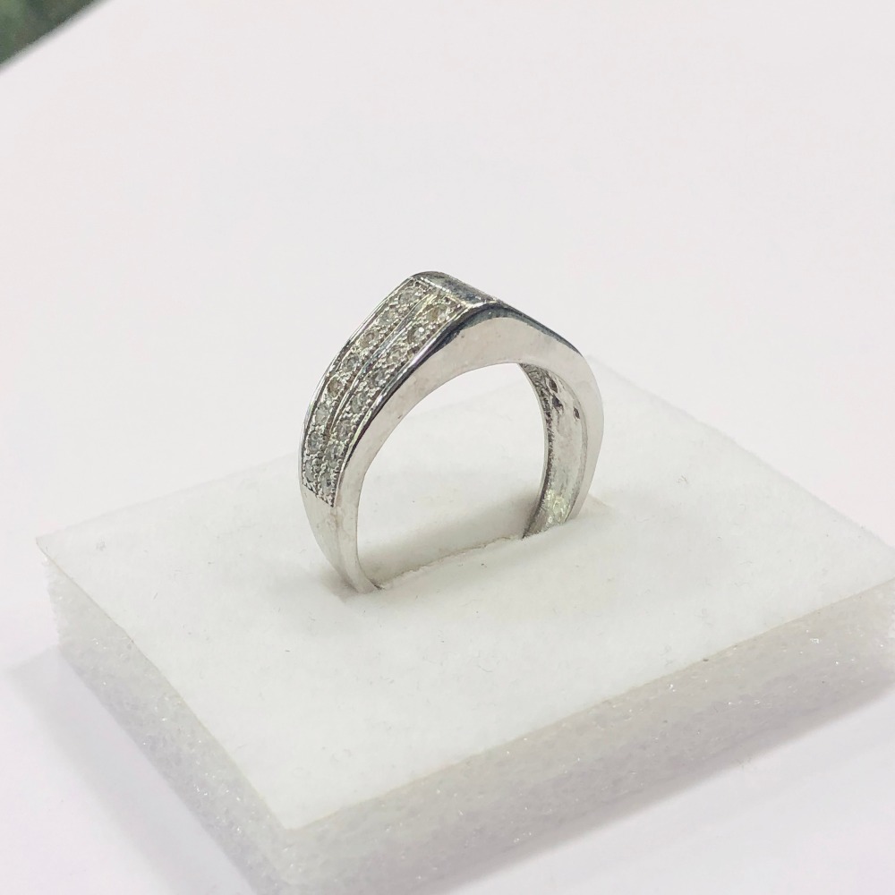 925 silver ring diamond studded unisex ring