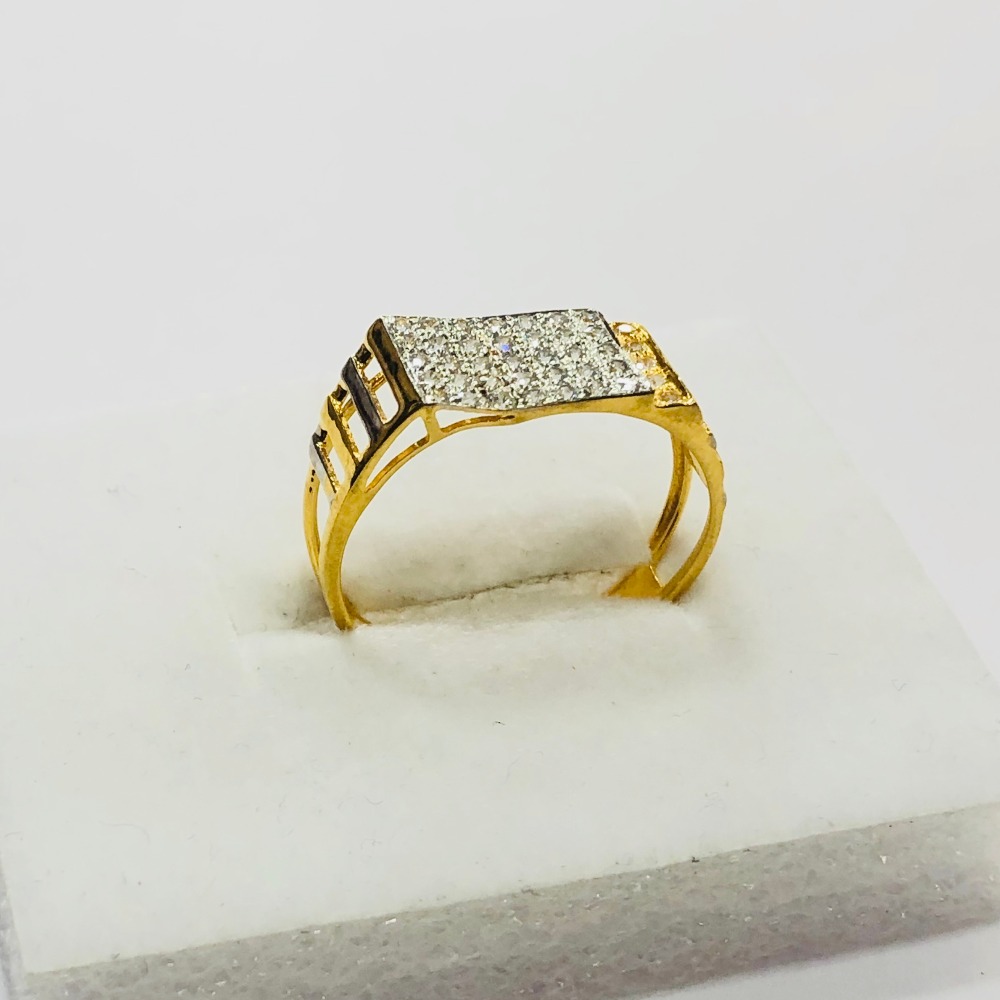 22kt, 916 Hm, Yellow Gold dual side machine cut Ring For Men Jkr219