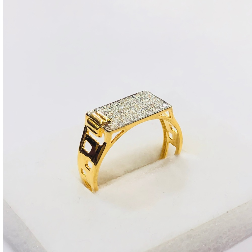 22kt, 916 Hm, Yellow Gold freestyle cut on sides Ring For Men Jkr222