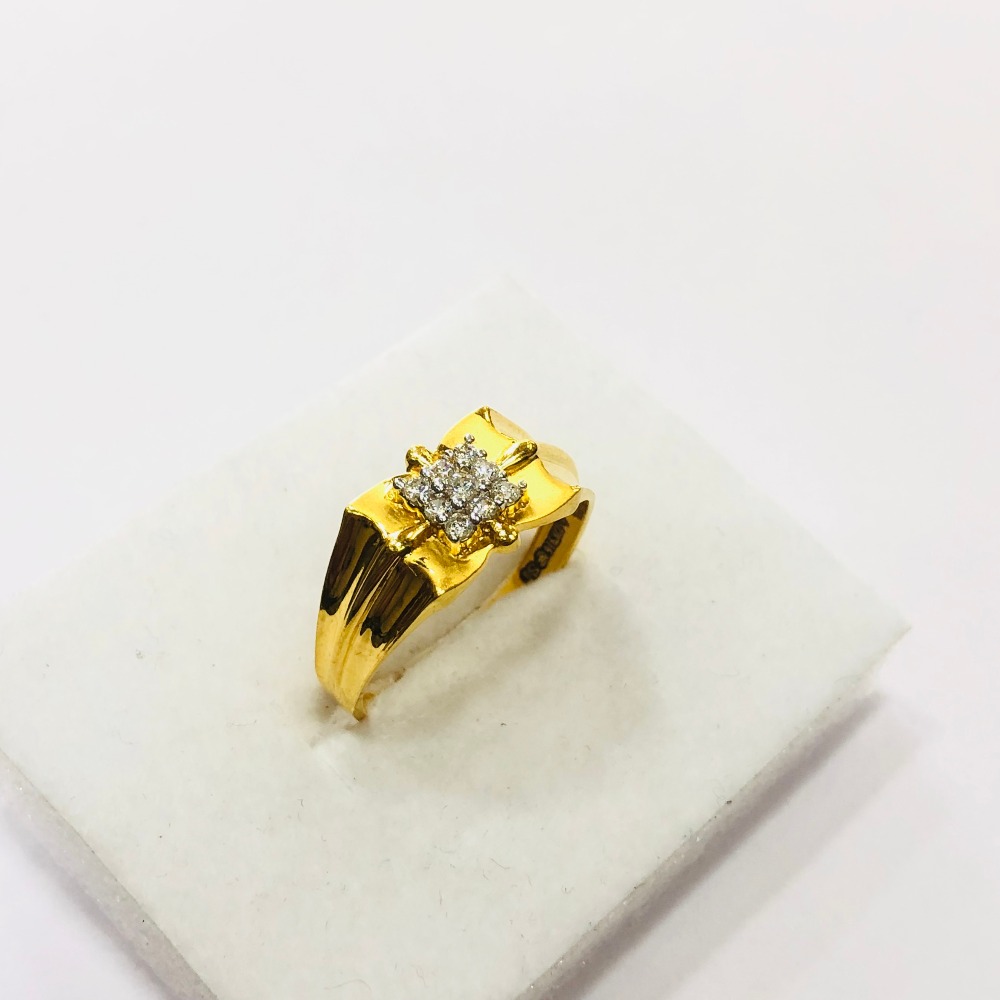 22kt, 916 HM, yellow gold Patterned ring for men jkr203