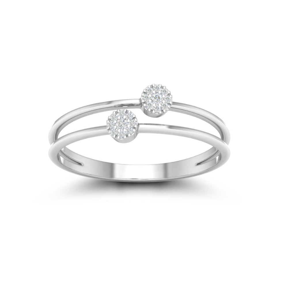 18kt, White gold Duo Sparkle ring for women JKR0976