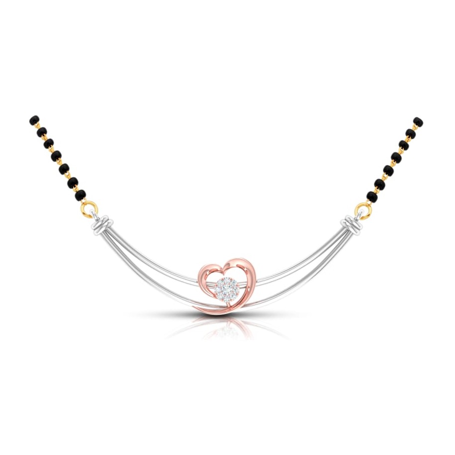 18kt white gold and rose gold mangalsutra