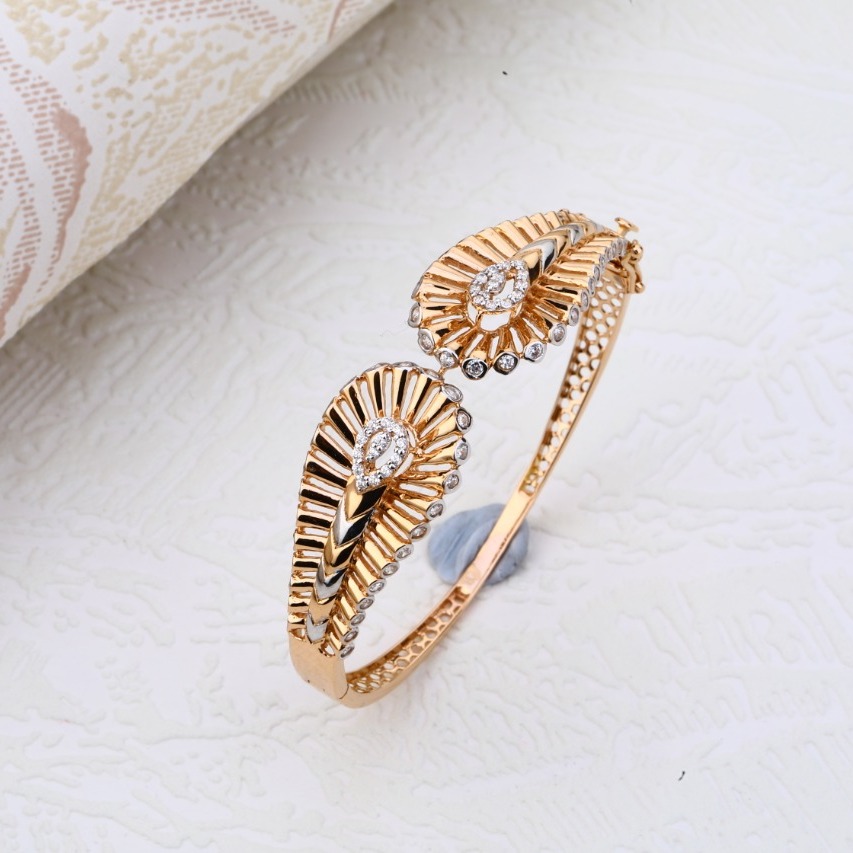 18kt rose hallmark gold unique stylish design Bangle
