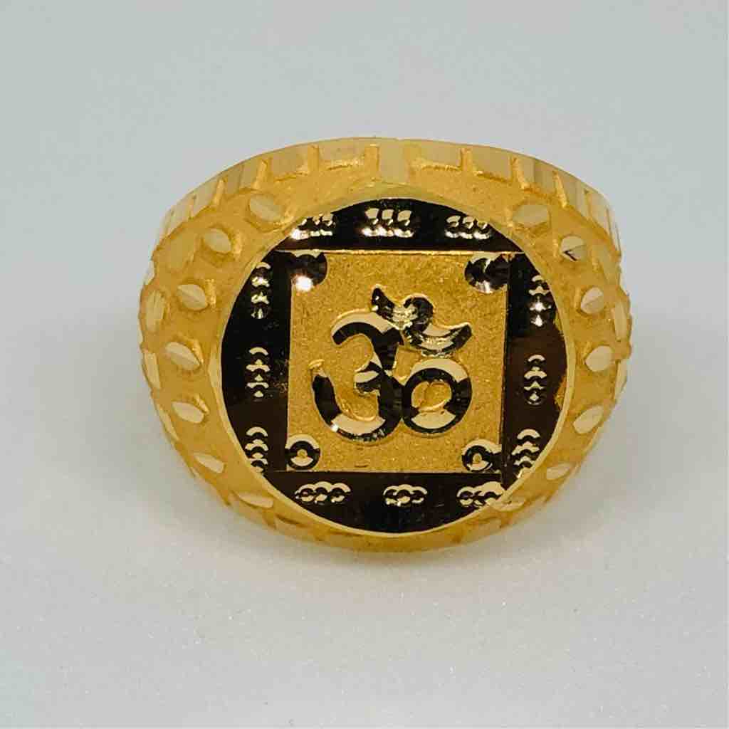 18kt exclusive Om design gents rings