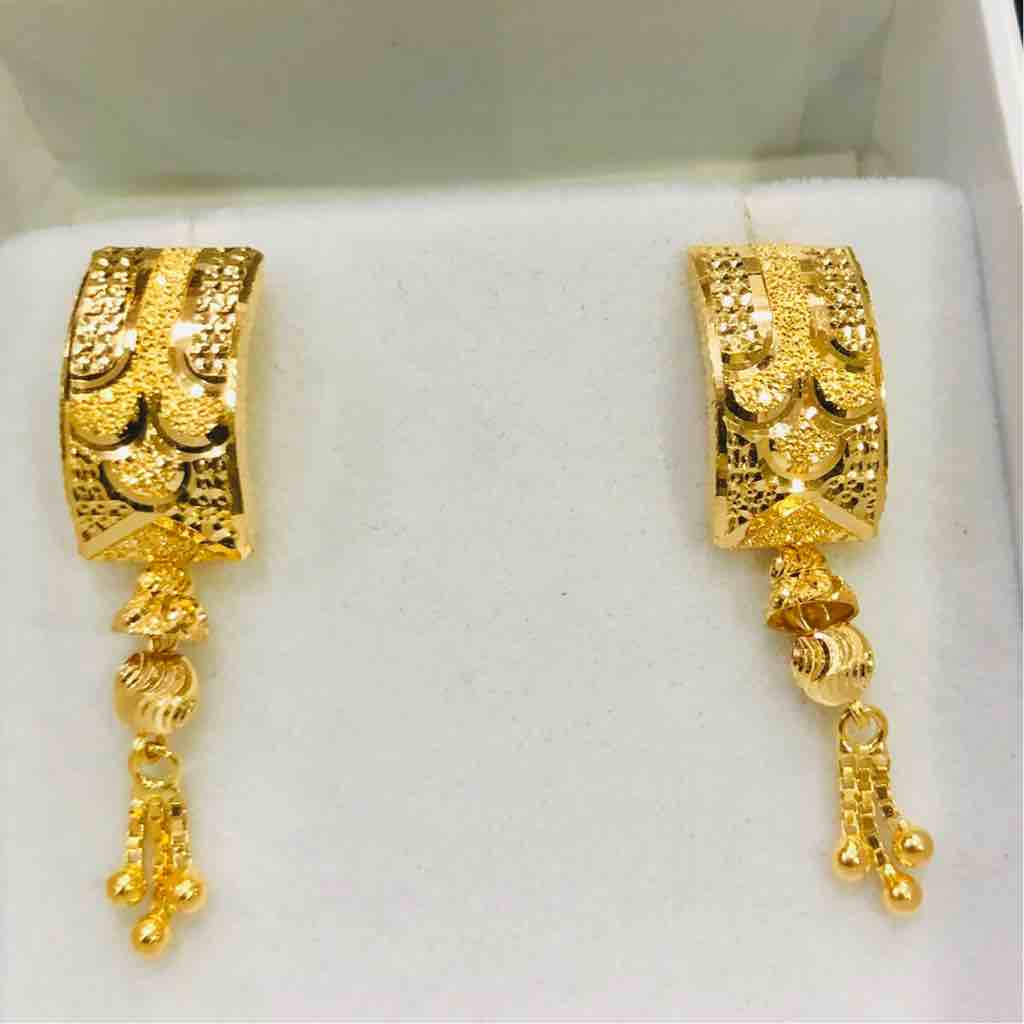 22KT Plain Gold Exclusive Ladies Earring