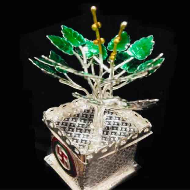 Silver Tulsi kyara For Pooja - Image 2