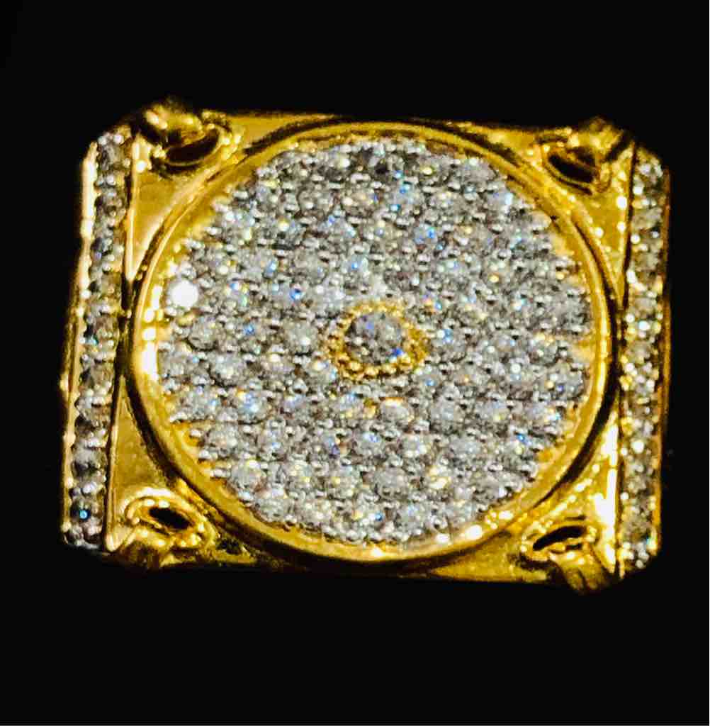 22KT Gold Round Shape Gents Ring