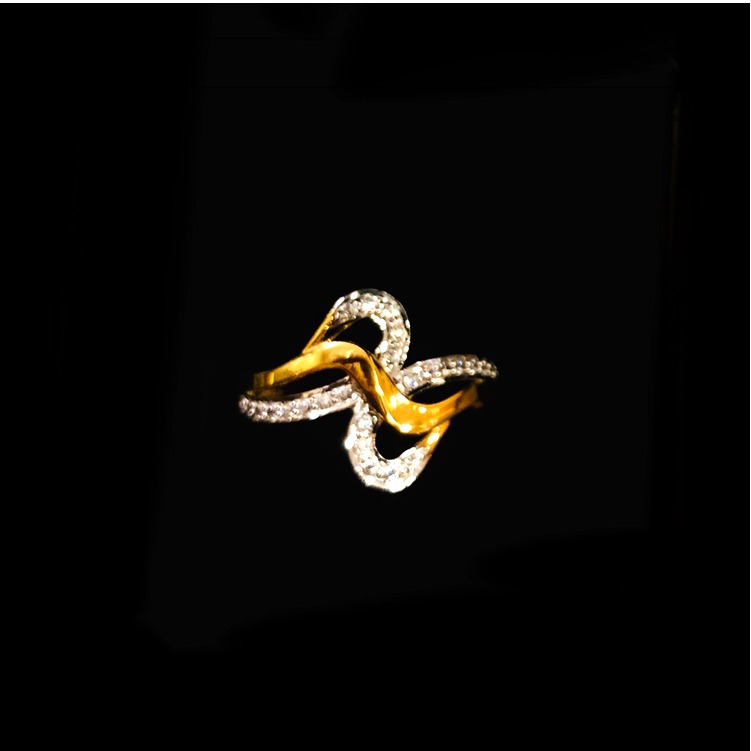 916 Gold Fancy CZ Diamond Ladies Ring