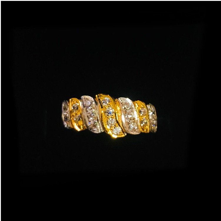 22K Gold Attarctive CZ Diamond Ladies Ring