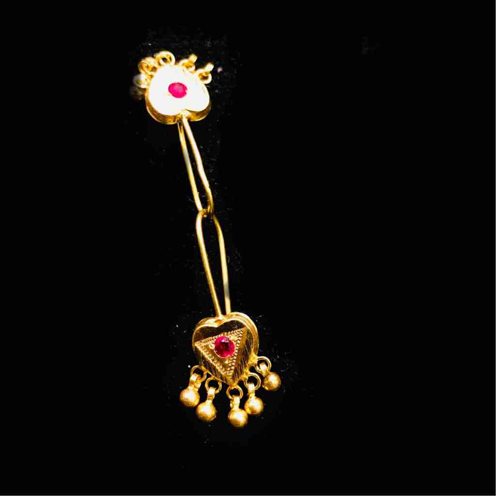 22KT Gold Pink Stone Machkan