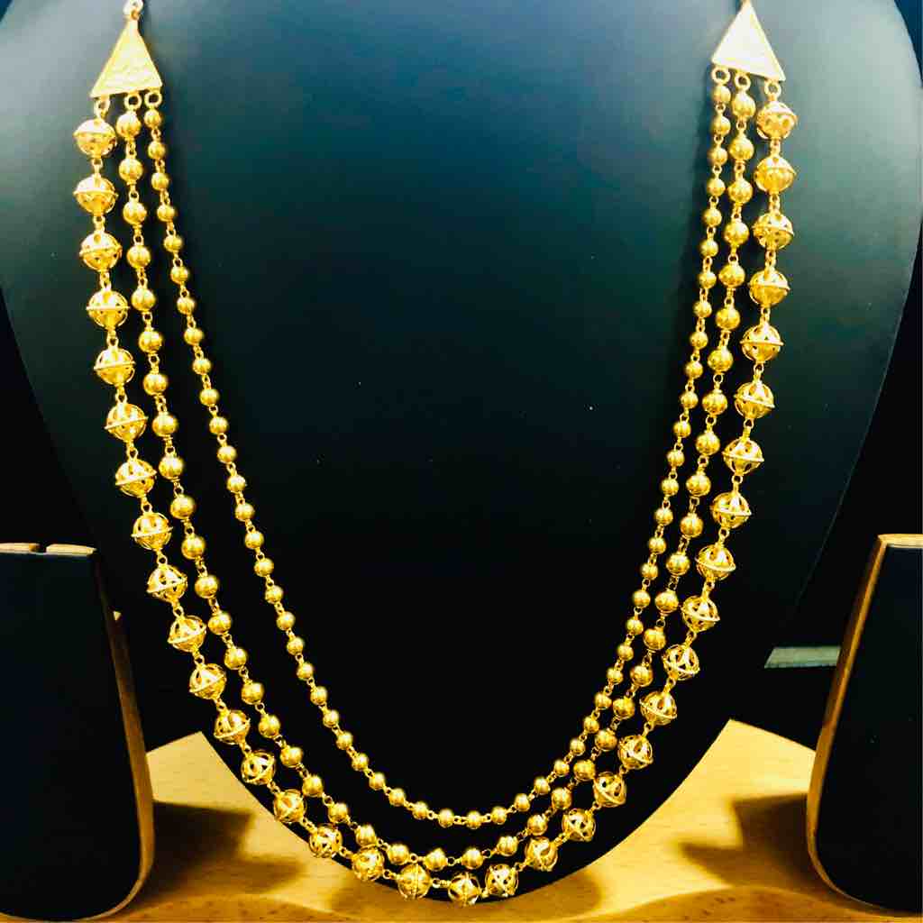22KT Gold Fancy 3 Layer Gold Mala