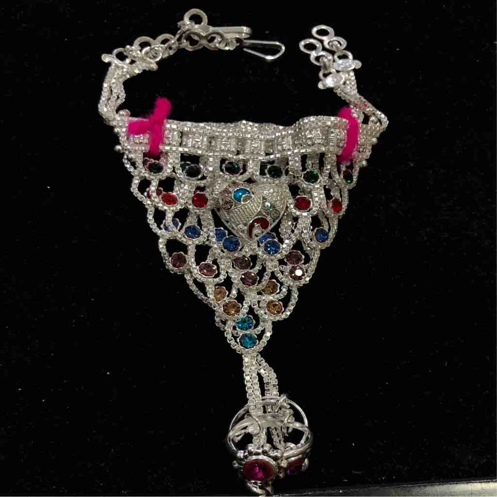 925 Sterling Silver Designer Anklet With Ring - Image 4