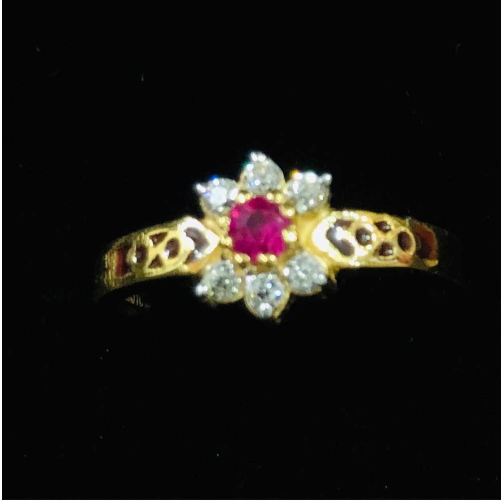22KT Gold Fancy Coloured Stone Ladies Ring