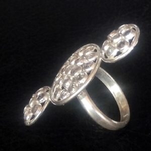 Silver Studded Circle Ring