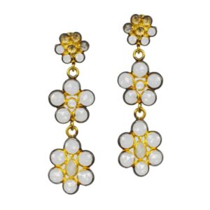 Silver Flower Shape Antique Earrings
