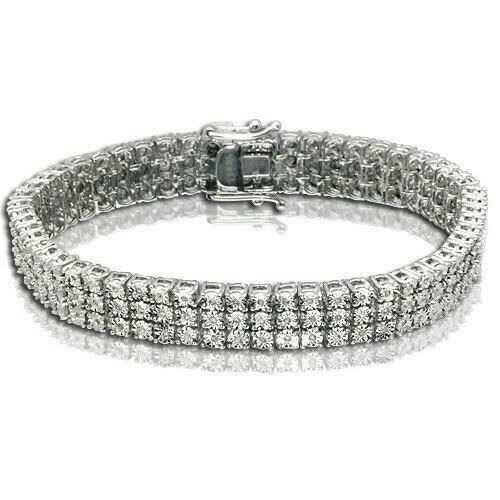 1 CT Diamond Bracelet Solid 14K Hallmarked White Gold Bracelet - Image 2