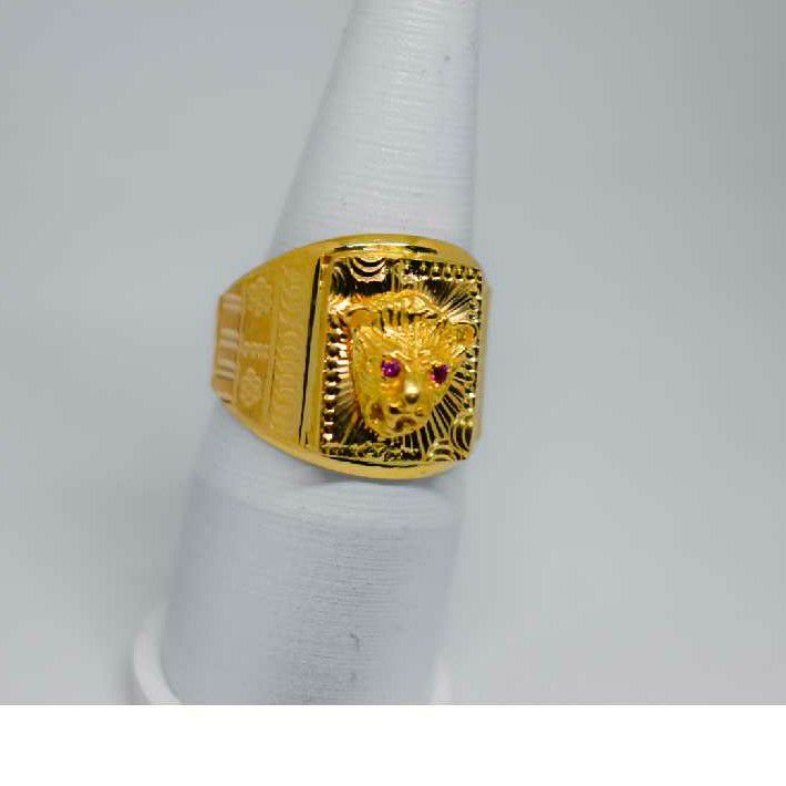 Gents Desinger Ring Lion With Red Eyes