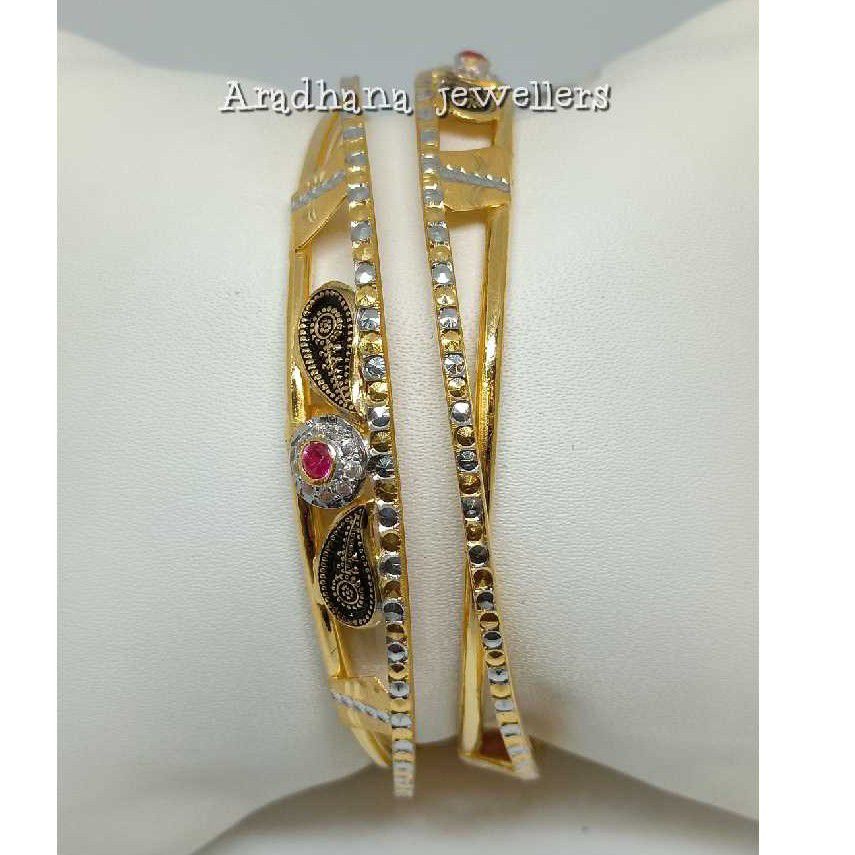 916 Gold Fancy Pink Stone Copper Kadli