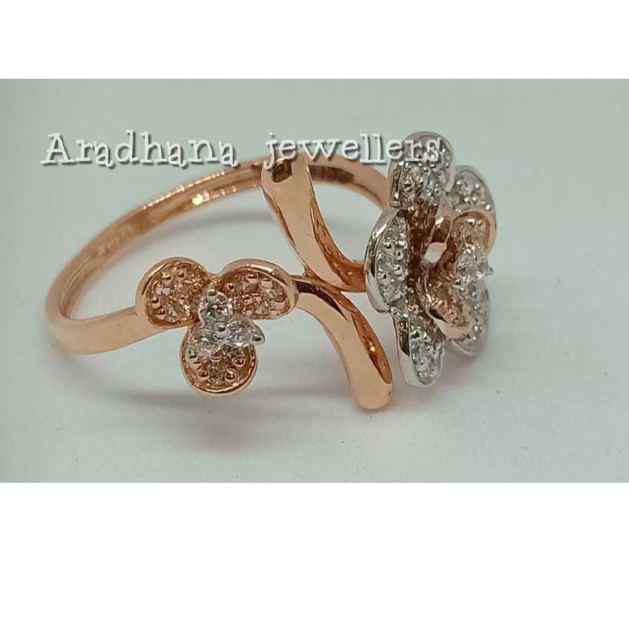 18KT Rose Gold Flower Designer Ladies Wedding Ring