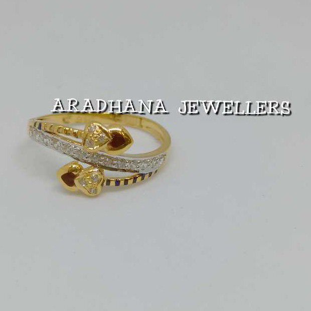 916 Gold Designer Ladies Heart Shape Ring