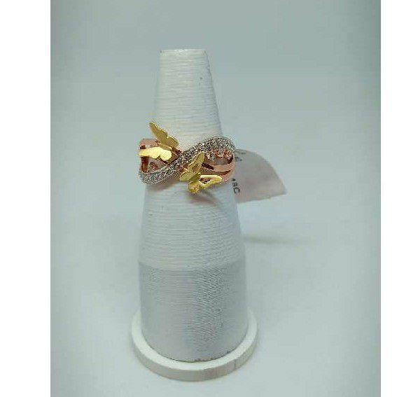 18KT Tri Coloured Butterfly Rose Gold Ring