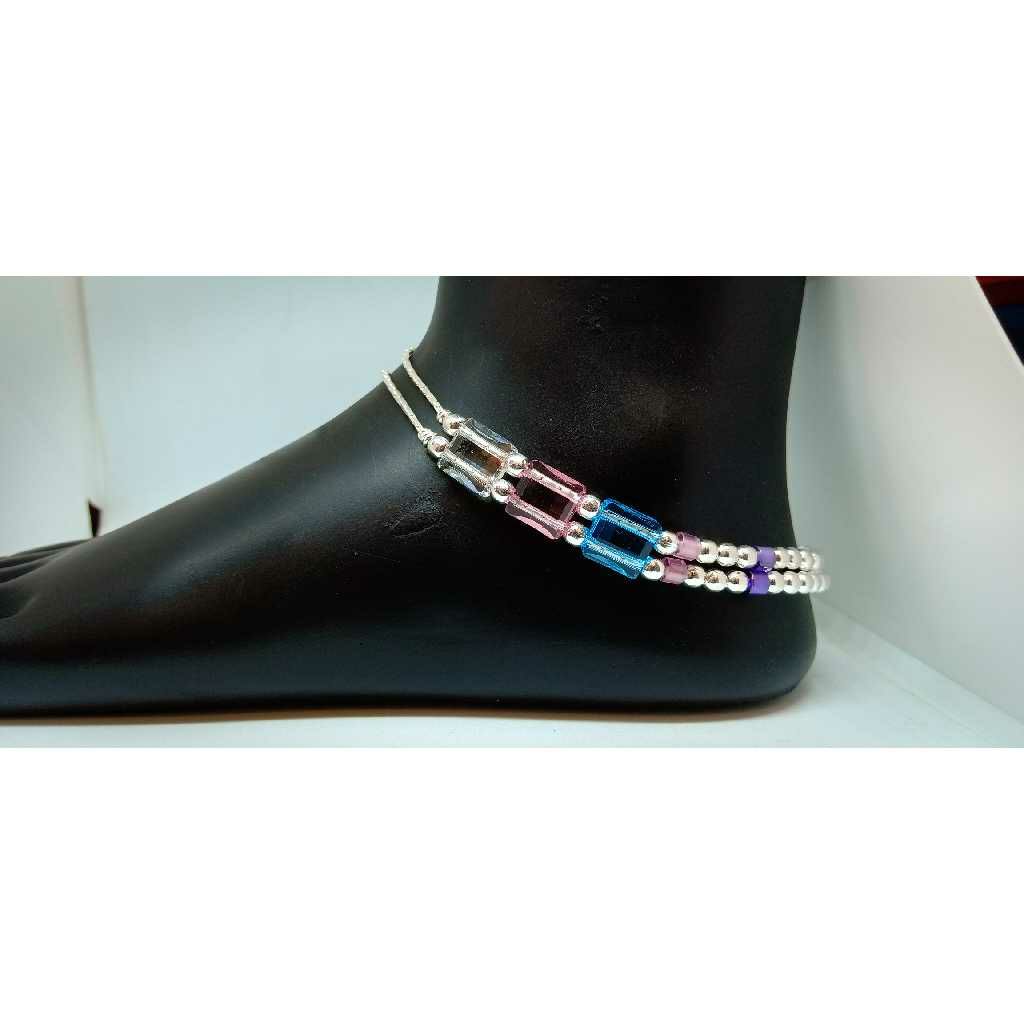 Silver Double Chain Fancy Payal