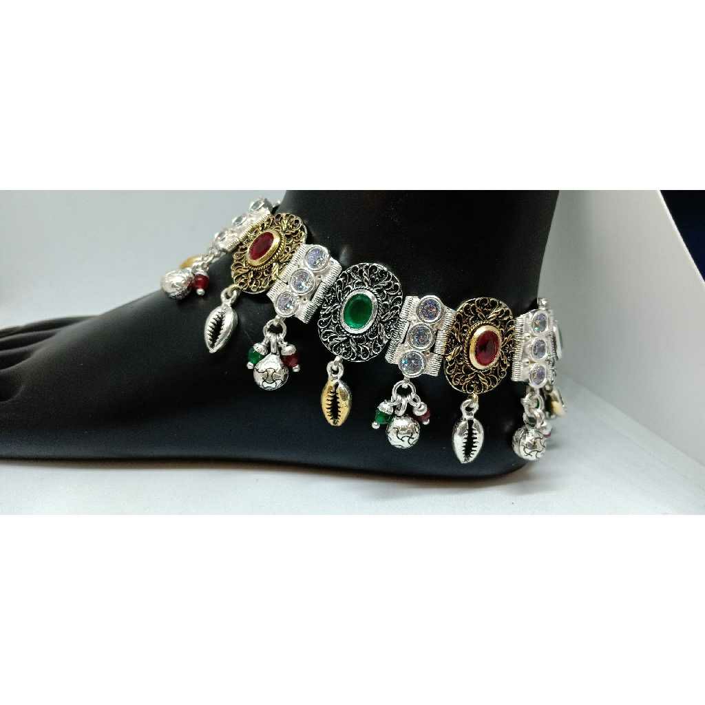 Designer Antique Payal With Golden Polish