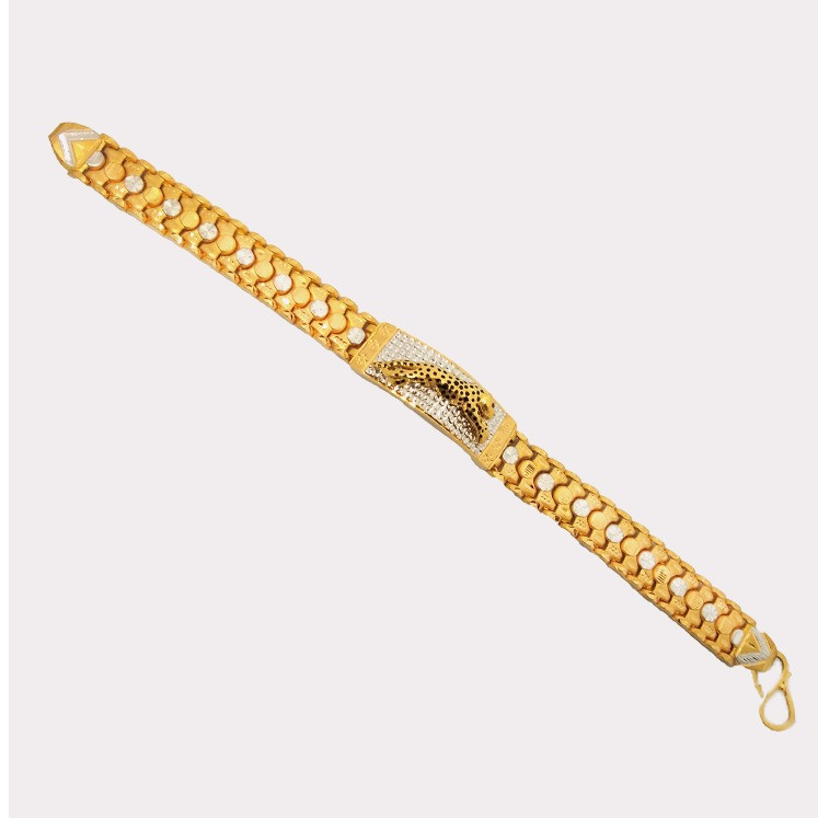 916 Gold Leapord Shaped Gents Lucky Bracelet