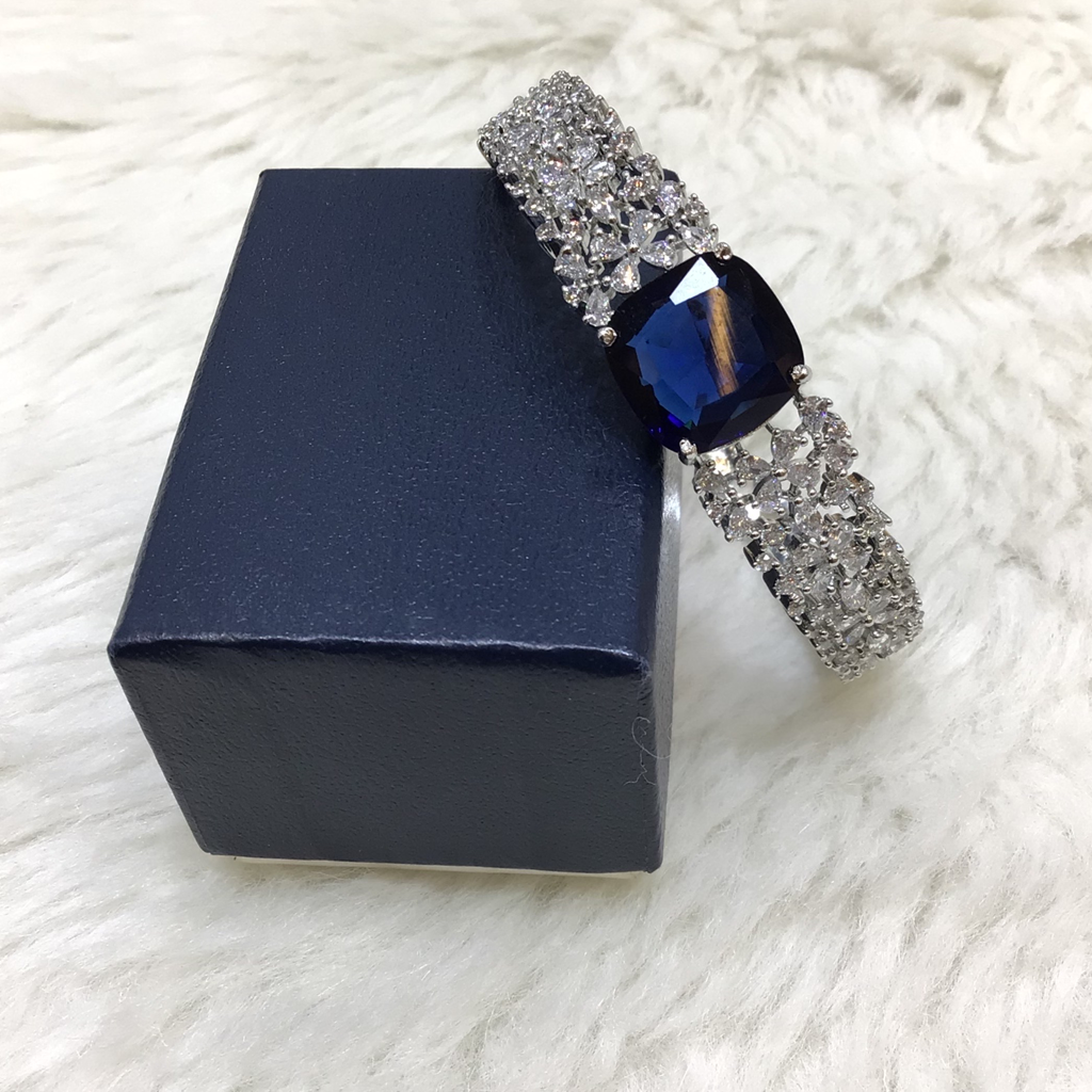 Silver Forming Blue Stone Bracelet - Image 2