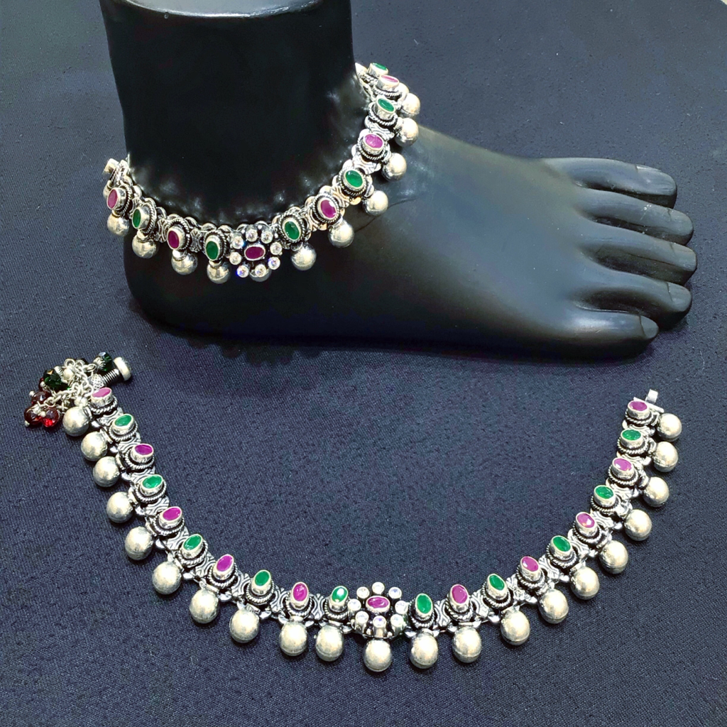 925 Silver Colorstone Payal