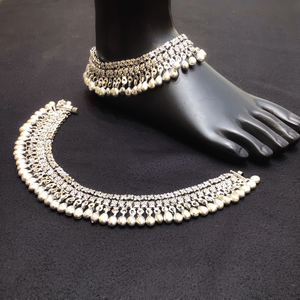 925 Silver Antique Payal - Image 3