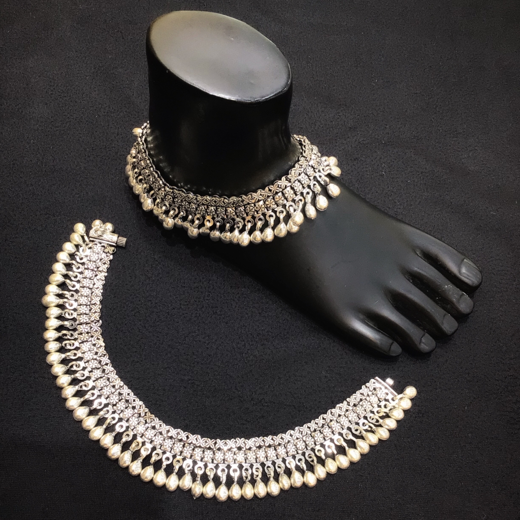 925 Silver Antique Payal - Image 2