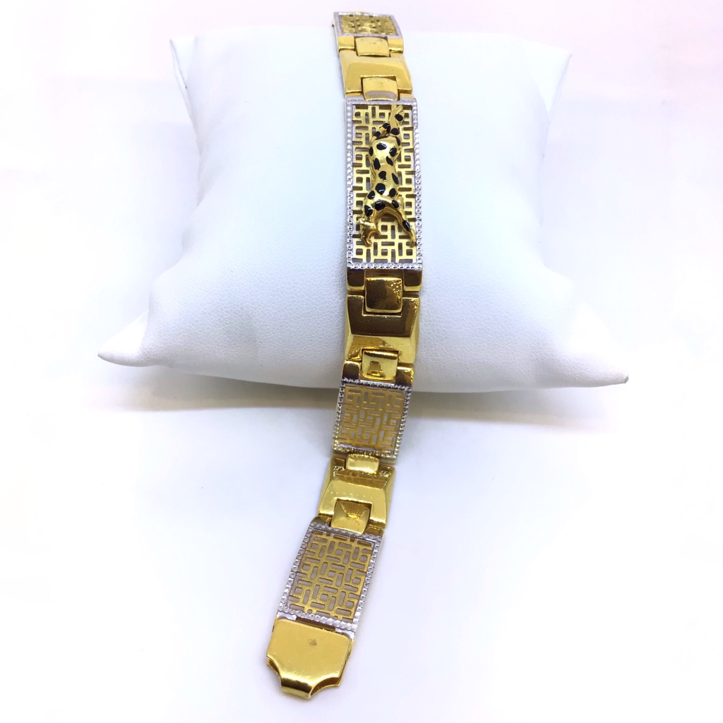 916 Gold Jaguar Design Gents Bracelet