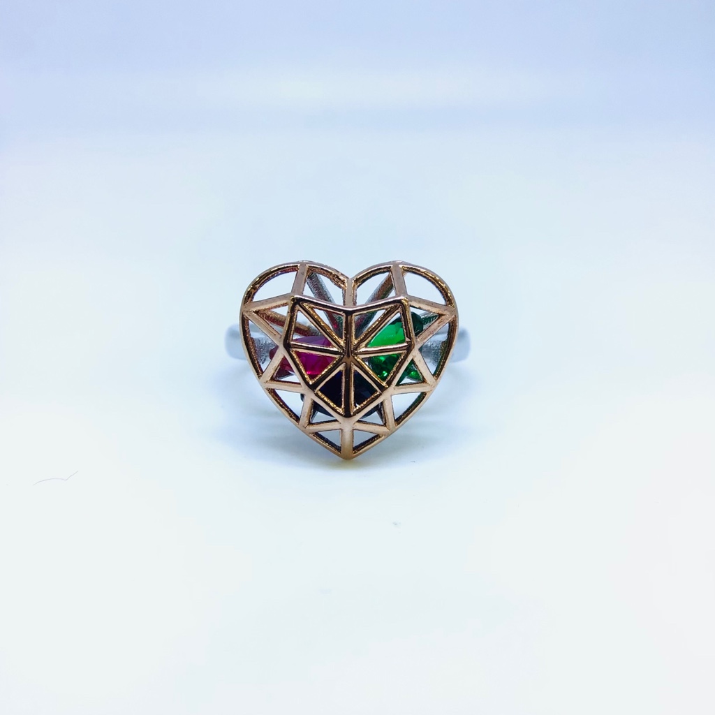 FANCY ROSE GOLD STERLING SILVER RING