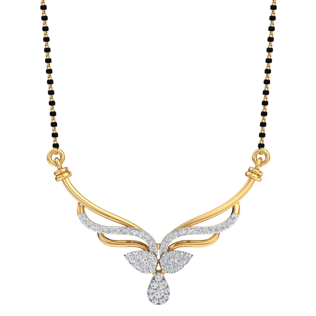 Designed fancy real diamond mangalsutra