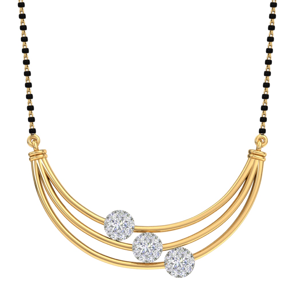 Designing fancy real diamond mangalsutra