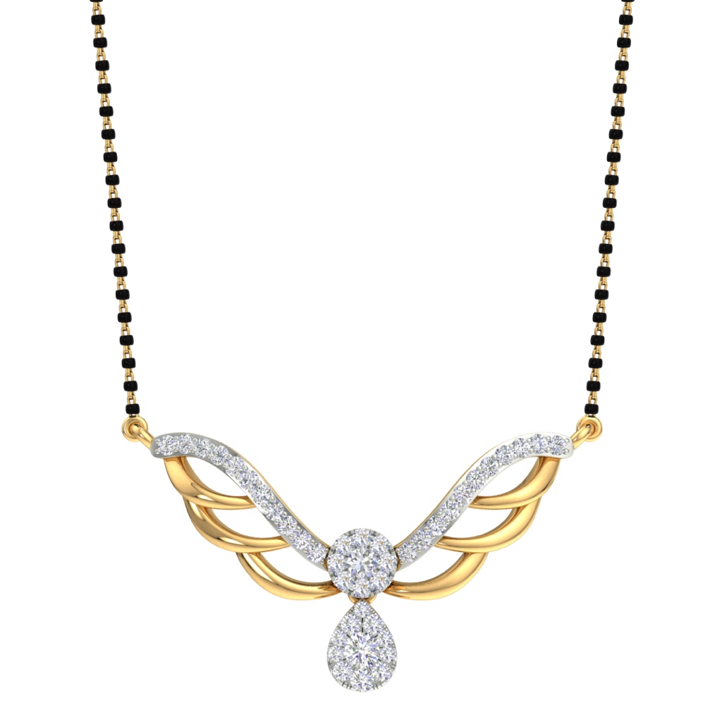 Designing fancy real diamond mangalsutra