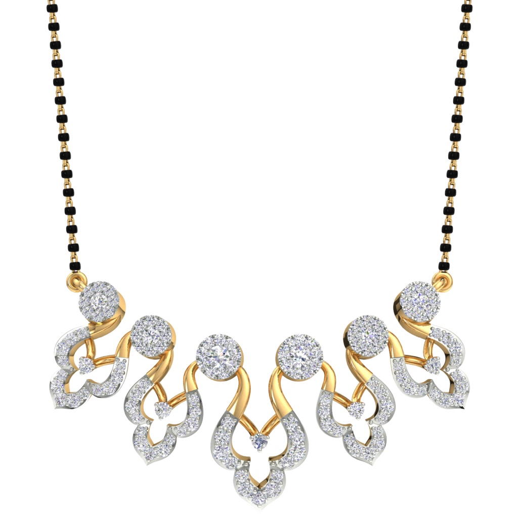 Designed fancy real diamond mangalsutra