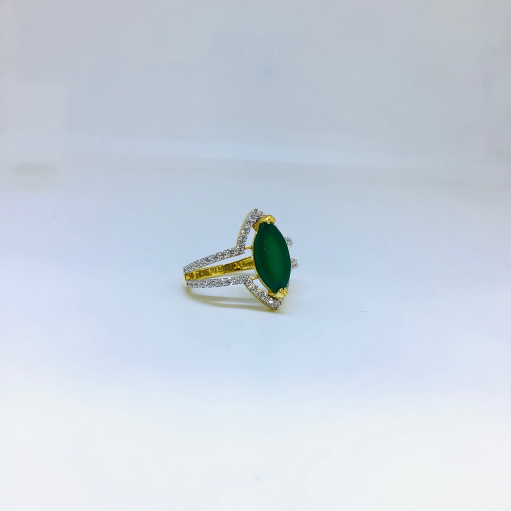 DESIGNING FANCY GREEN STONE RING - Image 2