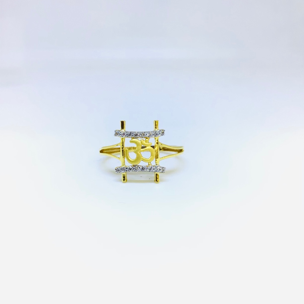 BRANDED FANCY GOLD OM RING