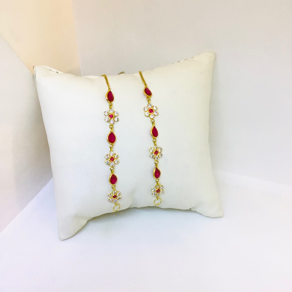 FANCY GOLD STONE EARCHAIN