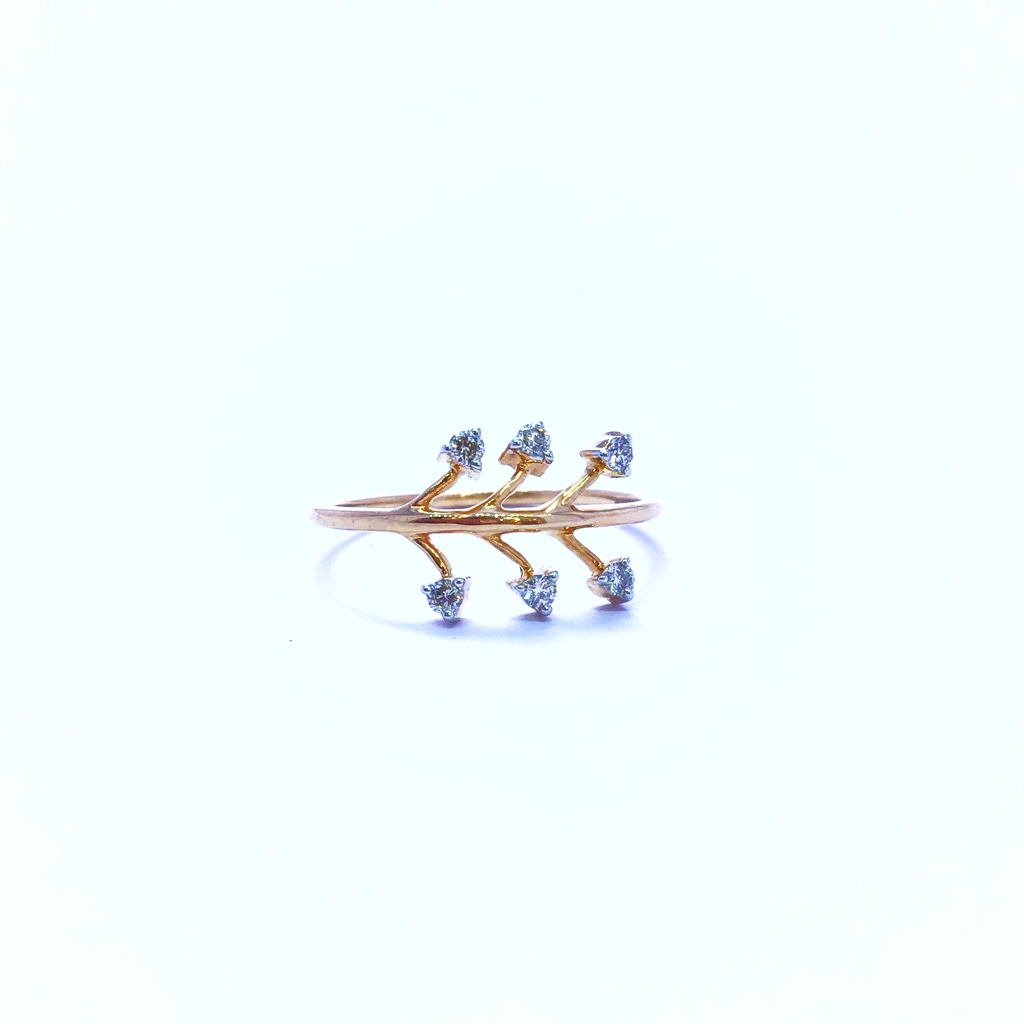REAL DIAMOND FANCY ROSE GOLD RING