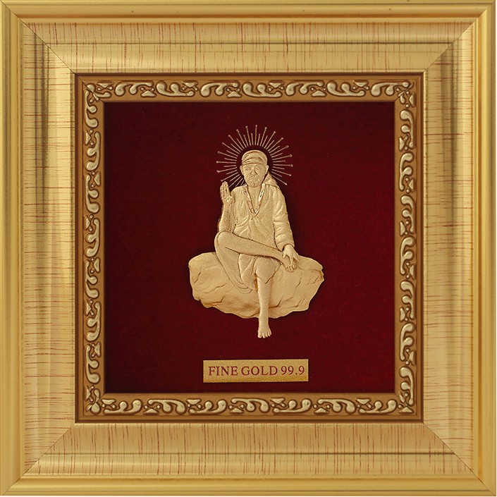 999 GOLD SAI BABA FRAME