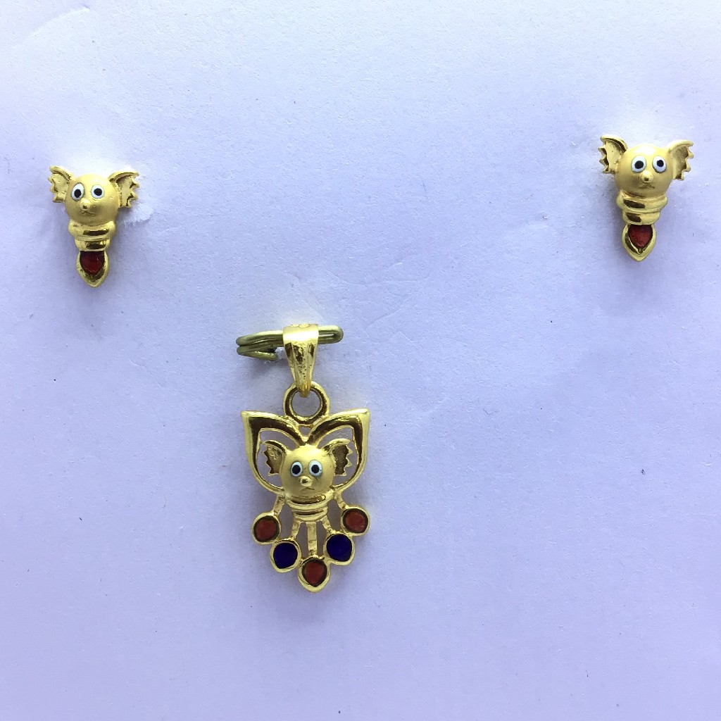 FANCY BAT GOLD PENDANT SET