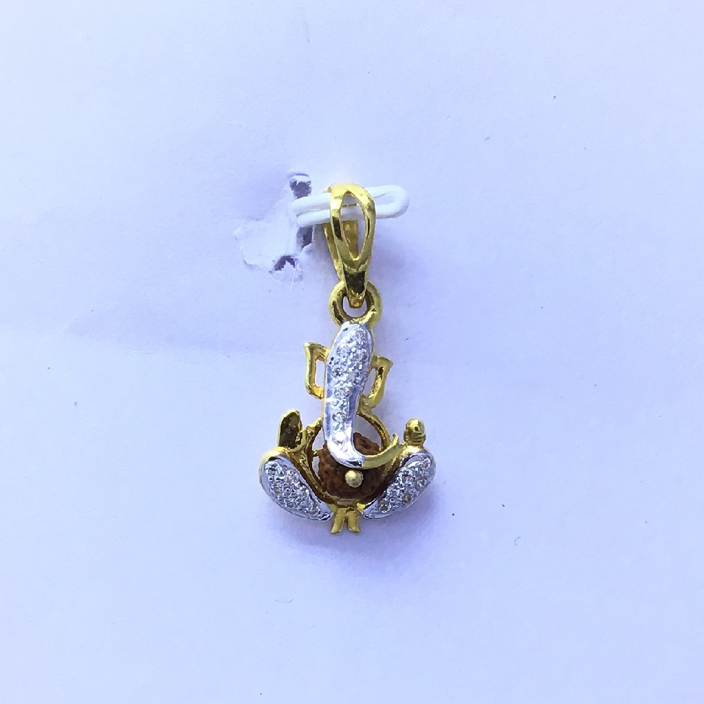 GANESHJI FANCY GOLD PENDANT WITH RUDRAKSHA