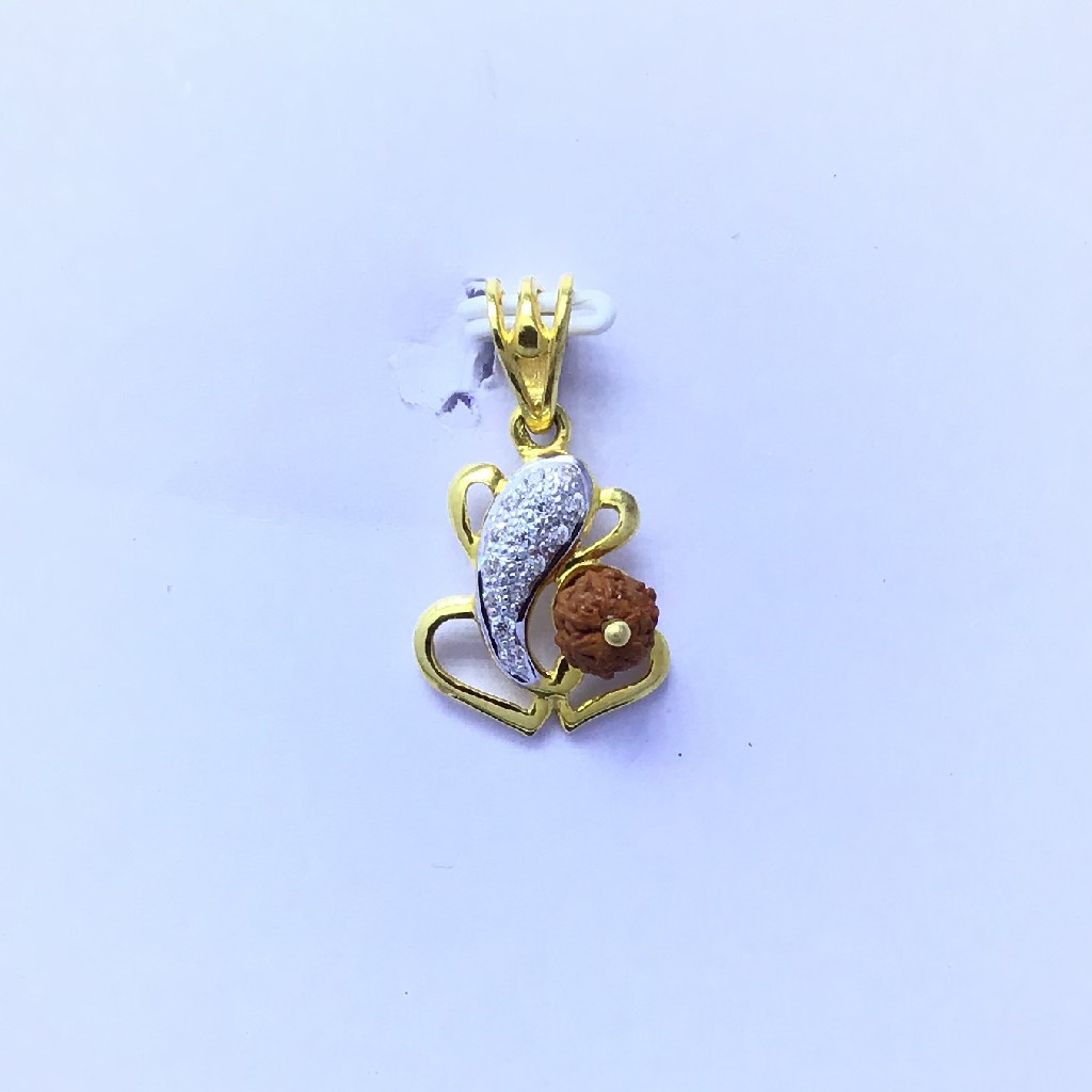 GANESHJI FANCY GOLD PENDANT WITH RUDRAKSHA