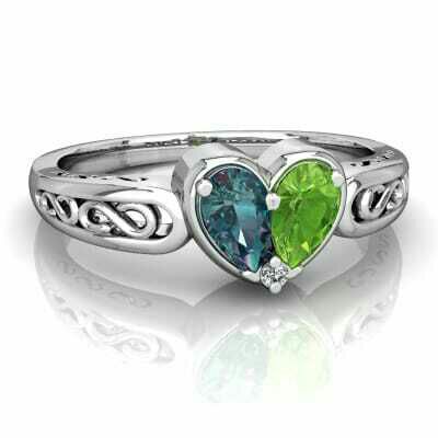 Fancy Silver Heart Shape ladies Ring