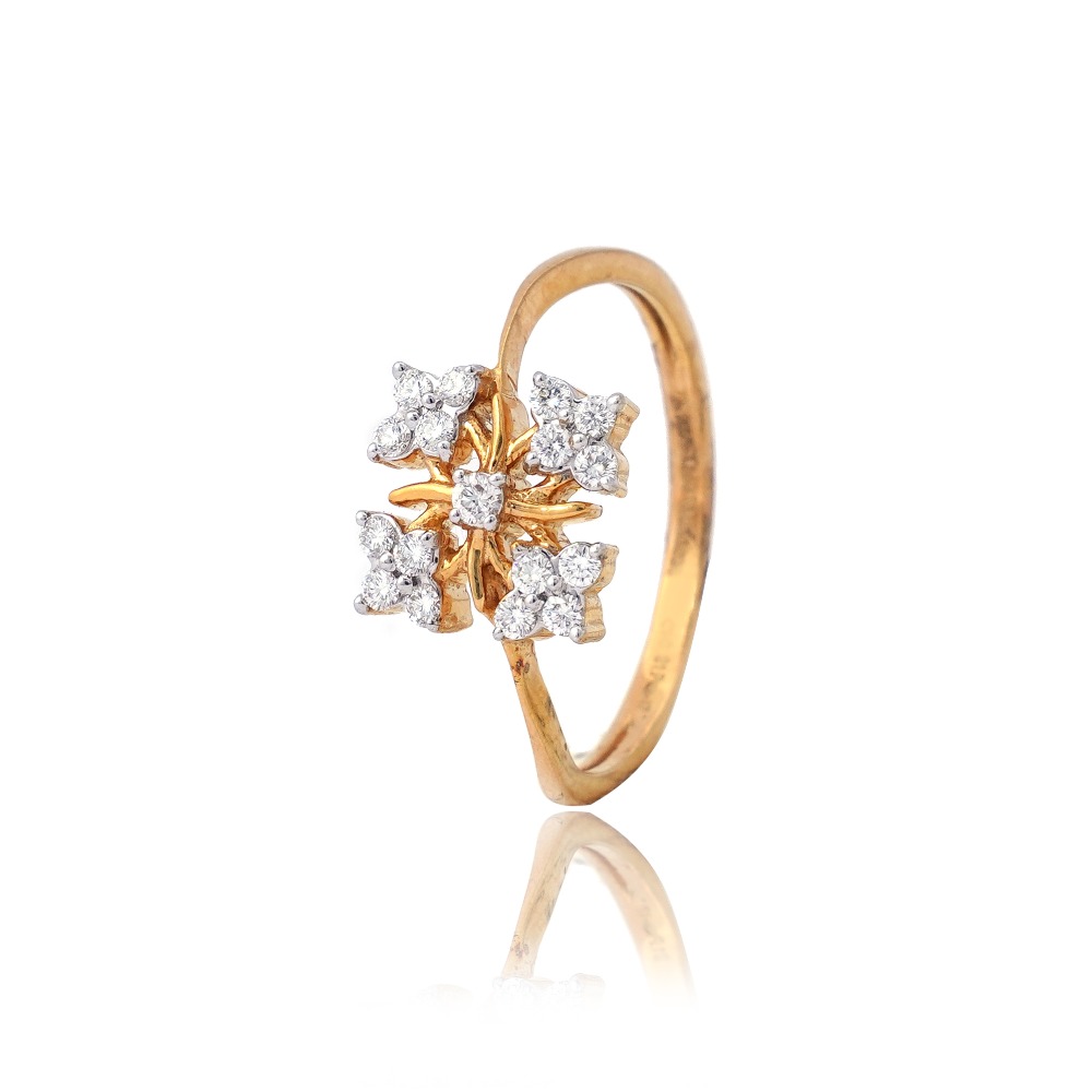 916 Gold Square Design Diamond Ring - Image 3